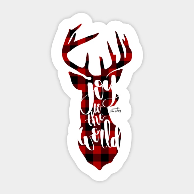 Joy to the World Reindeer Sticker by Hannah’s Hand Lettering